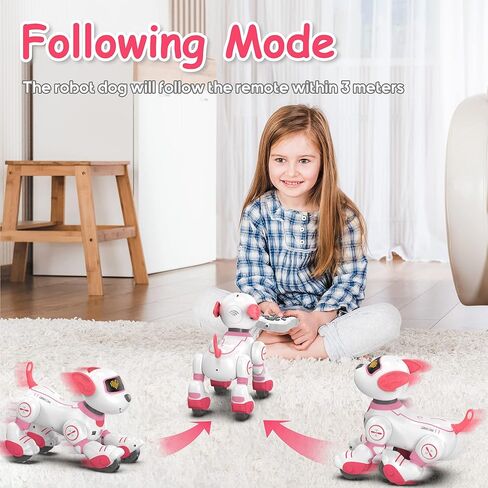 SONOMO Remote Control Robot Dog Toy, Interactive Robotic Puppy Toys - Fun and Programmable Stunt Robot Dog for Kids Ages 3-8 Pink (Pink) in Kuwait