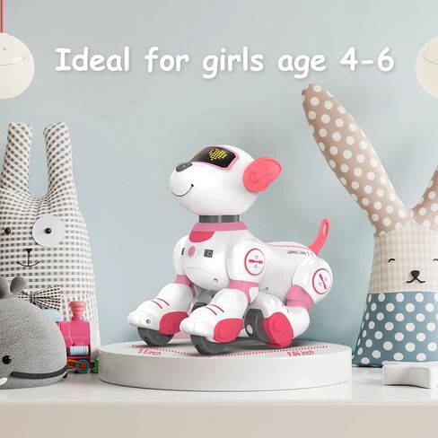 SONOMO Remote Control Robot Dog Toy, Interactive Robotic Puppy Toys - Fun and Programmable Stunt Robot Dog for Kids Ages 3-8 Pink (Pink) in Kuwait