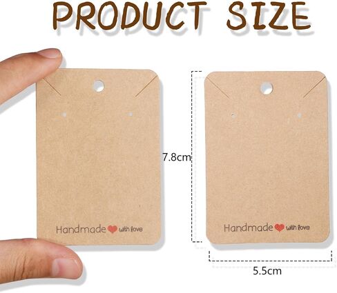 Femtindo 150 Pack Earring Cards for Jewelry Packaging DIY Earrings Holder Display Card with Bag for Studs Selling (Brown(Earring Card), 5x6.5cm) in Kuwait