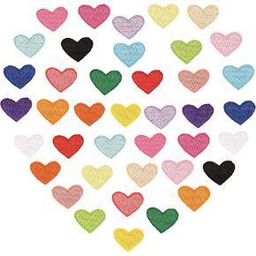 Heart Shaped Iron On Patches, Cute Colorful Embroidered Sew On Love Applique Patches for Clothing Repair and Decoration, 20PCS in Saudi Arabia