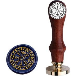 Kooer Viking Rune Vegvisir Wax Seal Stamp Custom Viking Rune Sealing Wax Stamp Vegvisir Wax Stamp Custom Wedding Invitation