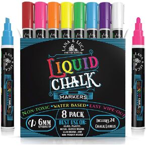 LANA & LUCA Liquid Chalk Markers - Vintage Colors - 8 Pack Set, 6mm Tip in Kuwait