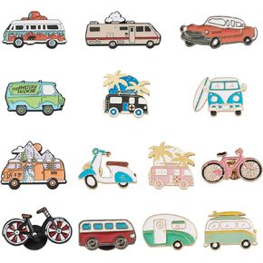 Pandahall Various Theme Alloy Enamel Brooches Lapel Brooch Enamel Pin Set