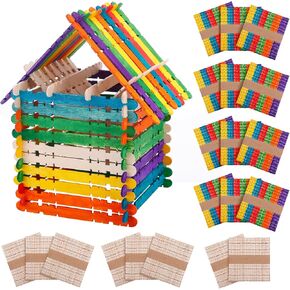 1000 Pcs Colorful Popsicle Sticks- Colored Sawtooth Wood Craft Sticks Natural Jumbo Ice Pop Treat Sticks Bulk for DIY Craft Project, Classroom Creative Designs (4.5 Inch)