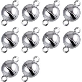 10 Pieces Jewellery Magnetic Clasps. Round Magnetic Clasps for Bracelets and Necklaces, 8 mm in Saudi Arabia