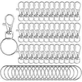 100 قطعة ممتازة من الحبال الدوارة مع حلقات مفاتيح، خطافات معدنية لحلقات المفاتيح من أجل صناعة حلقات المفاتيح من الحبل القصير in Kuwait