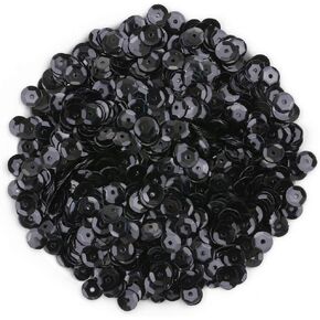 Naler 2800 Pieces 6MM Loose Sequins Cup Sequins Embroidery Sequins Iridescent Spangles for Crafts Sewing Wedding Christmas Easter Decorations, Black in Kuwait