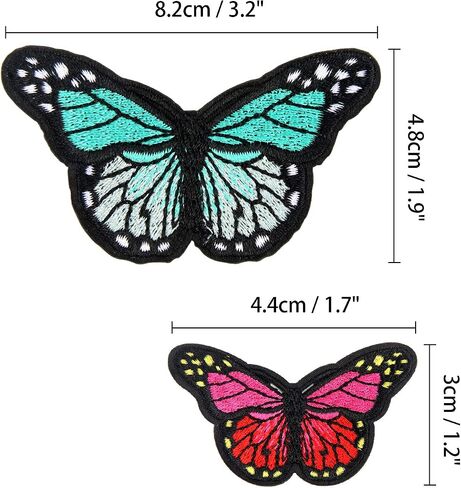 20pcs Butterfly Iron on Patches, 2 Size Embroidered Sew Applique Repair Patch in Kuwait