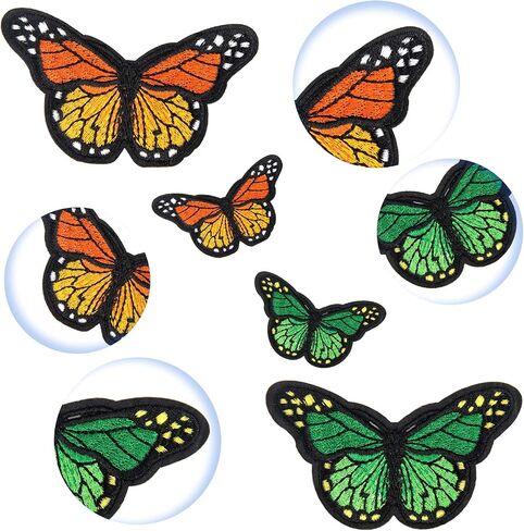 20pcs Butterfly Iron on Patches, 2 Size Embroidered Sew Applique Repair Patch in Kuwait