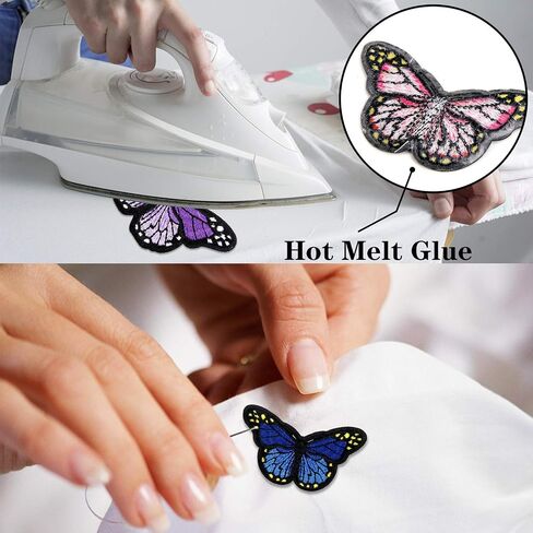 20pcs Butterfly Iron on Patches, 2 Size Embroidered Sew Applique Repair Patch in Kuwait