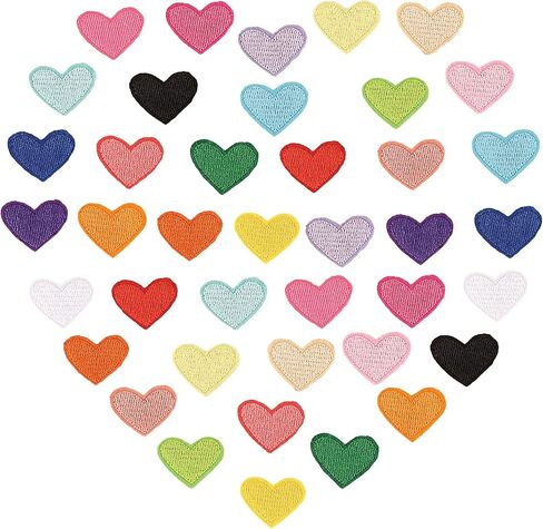 Heart Shaped Iron On Patches, Cute Colorful Embroidered Sew On Love Applique Patches for Clothing Repair and Decoration, 20PCS in Saudi Arabia