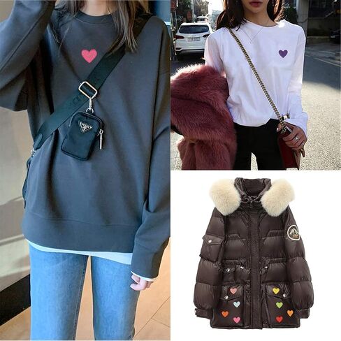 Heart Shaped Iron On Patches, Cute Colorful Embroidered Sew On Love Applique Patches for Clothing Repair and Decoration, 20PCS in Saudi Arabia