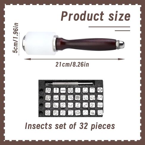 81 قطعة من أدوات ختم الجلود من TLKKUE، مجموعة أدوات ختم الجلود الحرفية مع 68 قطعة من طوابع أرقام الحروف ومطرقة مطاطية وإبرة كشتبان وأدوات ختم لمشروع صناعة الجلود بنفسك in Kuwait