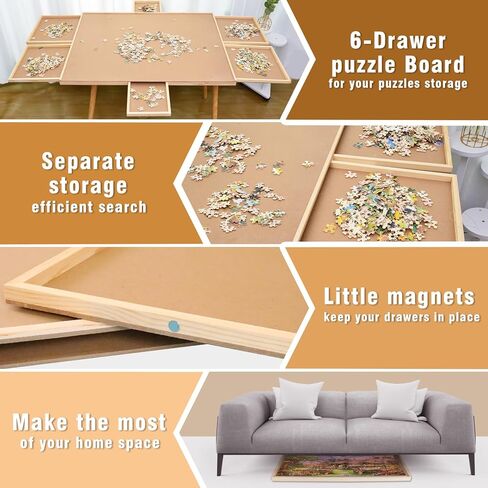 TALGIC 1500 PCS Puzzle Table with 6 Drawers, Portable Puzzle Table for Adults and Kids in Kuwait