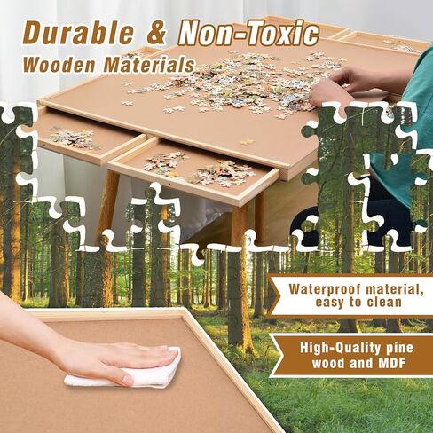 TALGIC 1500 PCS Puzzle Table with 6 Drawers, Portable Puzzle Table for Adults and Kids in Kuwait