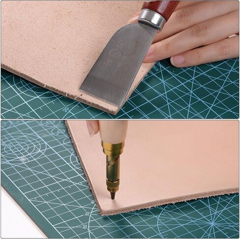 HARFINGTON 18pcs Leather Tools, Hand Leather Working Tools Kit for Leather Stitching Sewing Crafting Punching, Suitable for DIY Leathercraft Project for Beginners Professional in Saudi Arabia