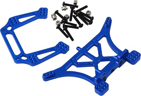 أجزاء ترقية Vgoohobby من سبائك الألومنيوم الأمامية والخلفية لبرج الصدمات 2WD متوافقة مع سيارة Traxxas 2WD Slash Rustler VXL Bandit XL5 1/10 RC (أزرق) in Kuwait