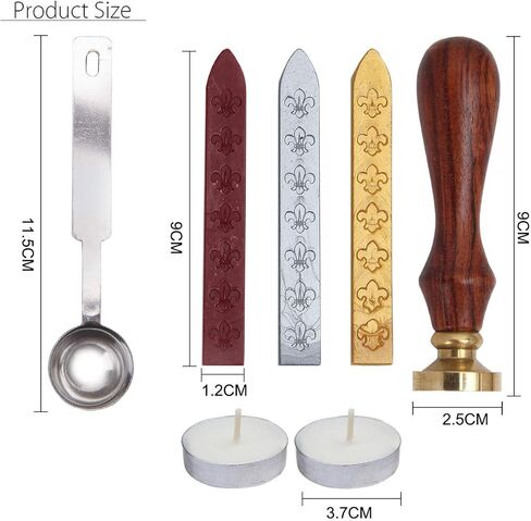 Mingting Wax Seal Stamp Kit,Mingting Classical Old-Fashioned Antique Wax Stamp Seal Kit Initial Letters Alphabet Set Gift Box with Vintage Wooden Handle and Brass Color Head(S) in Kuwait