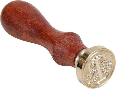 Mingting Wax Seal Stamp Kit,Mingting Classical Old-Fashioned Antique Wax Stamp Seal Kit Initial Letters Alphabet Set Gift Box with Vintage Wooden Handle and Brass Color Head(S) in Kuwait