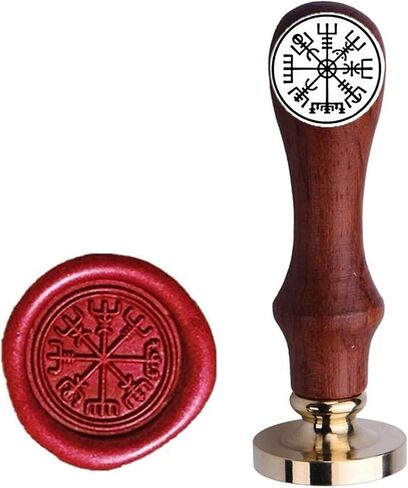 Kooer Viking Rune Vegvisir Wax Seal Stamp Custom Viking Rune Sealing Wax Stamp Vegvisir Wax Stamp Custom Wedding Invitation in Kuwait