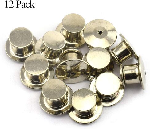 LQ Industrial 12PCS Metal Locking Pin Backs Clasp Bulk Pin Keepers for Name Tags Displaying Books Disney Pins Brass in Kuwait