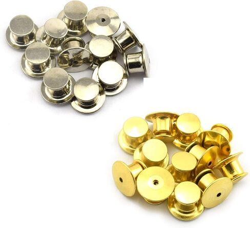 LQ Industrial 12PCS Metal Locking Pin Backs Clasp Bulk Pin Keepers for Name Tags Displaying Books Disney Pins Brass in Kuwait