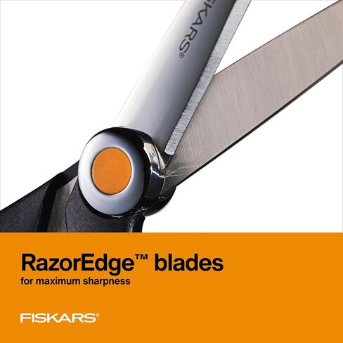 مقص قماش Fiskars RazorEdge SoftGrip - مقص ذو شفرات 8 بوصات شديد التحمل مع مقبض مريح وشفرة منحنية - أسود/برتقالي in Saudi Arabia
