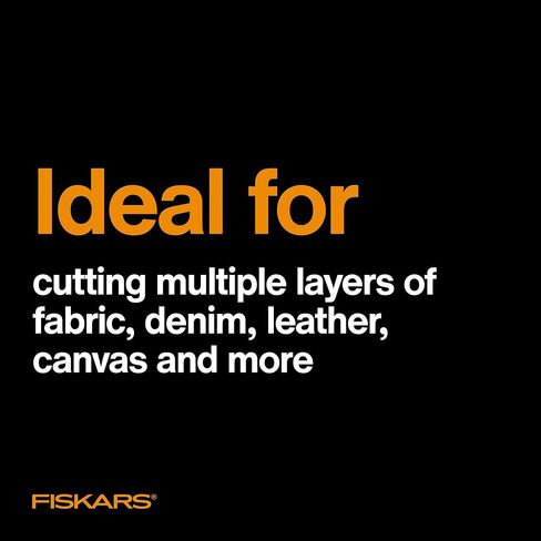 مقص قماش Fiskars RazorEdge SoftGrip - مقص ذو شفرات 8 بوصات شديد التحمل مع مقبض مريح وشفرة منحنية - أسود/برتقالي in Saudi Arabia