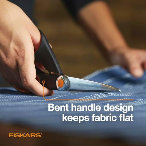 مقص قماش Fiskars RazorEdge SoftGrip - مقص ذو شفرات 8 بوصات شديد التحمل مع مقبض مريح وشفرة منحنية - أسود/برتقالي in Saudi Arabia