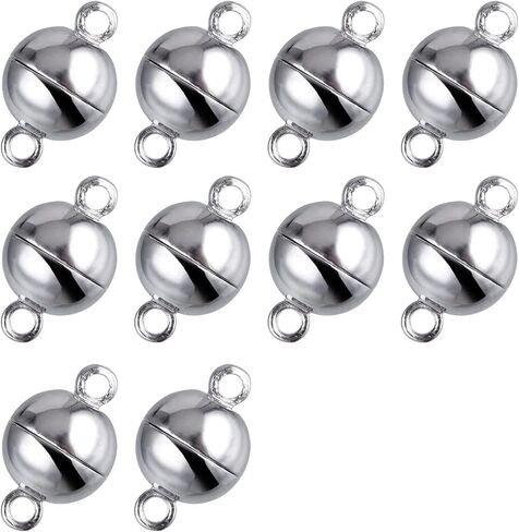 10 Pieces Jewellery Magnetic Clasps. Round Magnetic Clasps for Bracelets and Necklaces, 8 mm in Saudi Arabia