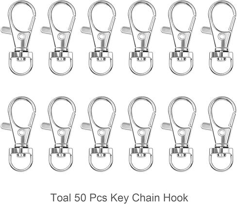 100 قطعة ممتازة من الحبال الدوارة مع حلقات مفاتيح، خطافات معدنية لحلقات المفاتيح من أجل صناعة حلقات المفاتيح من الحبل القصير in Kuwait