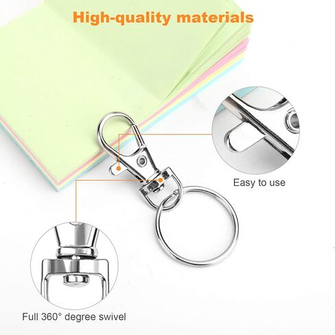 100 قطعة ممتازة من الحبال الدوارة مع حلقات مفاتيح، خطافات معدنية لحلقات المفاتيح من أجل صناعة حلقات المفاتيح من الحبل القصير in Kuwait
