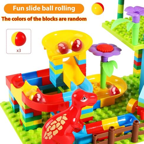 مكعبات بناء كبيرة من سويزيز ماربل رن، 187 قطعة، مسار سباق للأطفال، لعبة تعليمية STEM للأطفال من سن 3 إلى 8 سنوات، ألعاب عيد الميلاد للأولاد والبنات in Kuwait