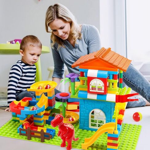 مكعبات بناء كبيرة من سويزيز ماربل رن، 187 قطعة، مسار سباق للأطفال، لعبة تعليمية STEM للأطفال من سن 3 إلى 8 سنوات، ألعاب عيد الميلاد للأولاد والبنات in Kuwait