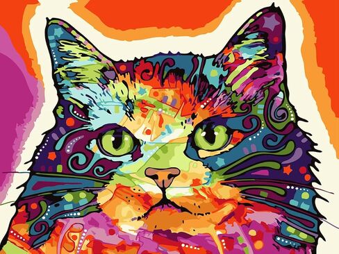 Oil Painting Paint by Number Kit for Adults, Colorful Animal Paint by Numbers for Kids, 16 x 20 inch (Color Mouse, Without Frame) in Kuwait