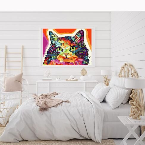 Oil Painting Paint by Number Kit for Adults, Colorful Animal Paint by Numbers for Kids, 16 x 20 inch (Color Mouse, Without Frame) in Kuwait