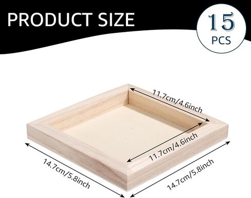 ABuff 15 Pack Wood Panels 6x6 Wood Panel Boards Unfinished Wood Canvas Boards for Painting, Square Wooden Panels for Painting Crafts, Pouring, Arts Use with Oils, Acrylics in Saudi Arabia