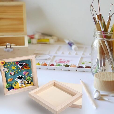 ABuff 15 Pack Wood Panels 6x6 Wood Panel Boards Unfinished Wood Canvas Boards for Painting, Square Wooden Panels for Painting Crafts, Pouring, Arts Use with Oils, Acrylics in Saudi Arabia