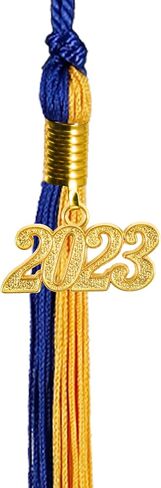 شرابة التخرج أحادية ومتعددة الألوان من GraduationMall مع حلية عام 2023 مقاس 9 بوصات in Kuwait