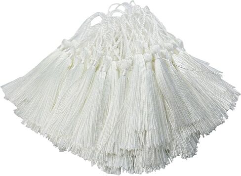 100Pcs 5 Inch Handmade Silky Tassels for Decor, Bookmarks(Skin Pink) in Kuwait