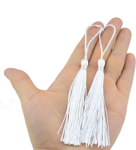 100Pcs 5 Inch Handmade Silky Tassels for Decor, Bookmarks(Skin Pink) in Kuwait