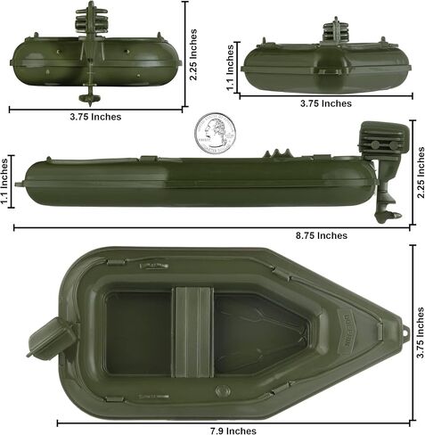 طوف وقوارب بلاستيكية من تيم مي توي - 3 سفن عسكرية بلون اخضر زيتوني للرجال - صنع في الولايات المتحدة الامريكية in Kuwait