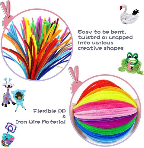 Glitter Creative Arts Chenille Stem Class Pack,6 mm x 12 Inch, Pack of 100 (Blue) in Kuwait