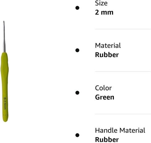 خطافات كروشيه كريم مافن 2 مم بمقابض مريحة للأيدي المصابة بالتهاب المفاصل. خطاف كروشيه طويل جدًا لجميع أنواع المطاط والخيوط (2 مم) in Kuwait