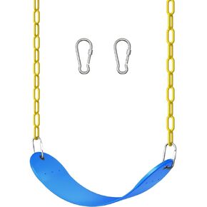EVA Soft Plastic Swing Set, AGPTEK Swing Seat with 66 Inch Heavy-Duty Rust-Resistant Chains-Black