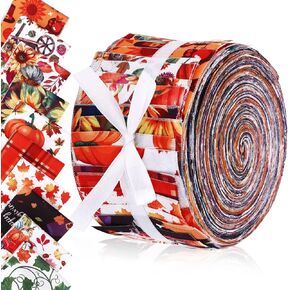 Hosuly 40 Pcs Blue Green Floral Fabric Spring Jelly Fabric for Quilting Patchwork Roll 2.55 Inch Floral Quilting Strips Precut Patchwork for Sewing DIY Crafts