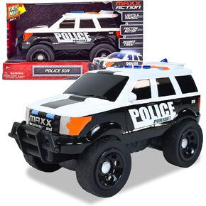 Sunny Days Entertainment Maxx Action 12’’ Large Police Car Toy – Siren Sounds and Bright Lights | Motorized Drive and Soft Grip Tires | Rescue SUV Patrol Vehicle for Kids 3-8 in Kuwait