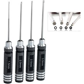 4Pcs RC Hex Driver Set, Titanium RC Screwdriver Tools Kit Set,1.5mm 2.0mm 2.5mm 3.0mm,Hexagonal Screwdriver Wrench Repair Tools for RC Model Helicopter Boat Cars