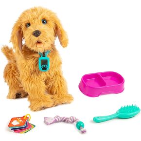 My Fuzzy Friend Moji Interactive Labradoodle - لعبة كلب قطيفة للأولاد والبنات، حيوان أليف محبوب ونابض بالحياة، بني in Kuwait