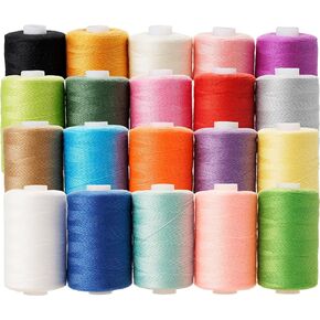 Sewing Thread Kit 20Colors Polyester Threads 1000 Yards Per Spool with Black and White Colors for Sewing Machine,Hand Sewing,Quilting and Embroidery Use in Kuwait